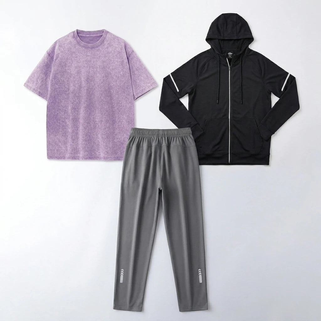 Fitness Full Set Tracksuit for Marathon Training Cycling Jogging, Men Running Suit Set Gym Sportswear Breathable Training Suit 3