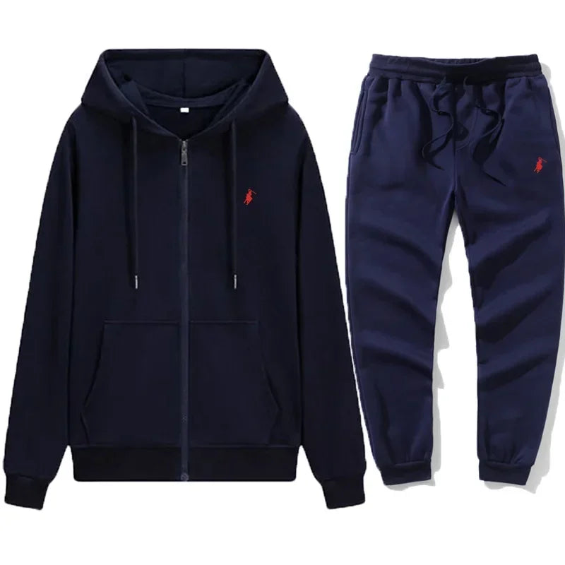2026 Men's Classic Hoodie Sport Pants Set Autumn Winter Warm Casual Fitness Tracksuit Warmth Jogging Sportswear Outfit Clothing