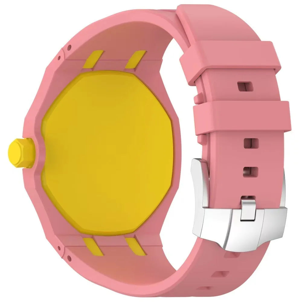 2-in-1 PC Mod Kit Case Silicone Strap for Swatch X AP Royal Pop Pocket Watches Changer To Wristwatch Integrated Modi Accessories