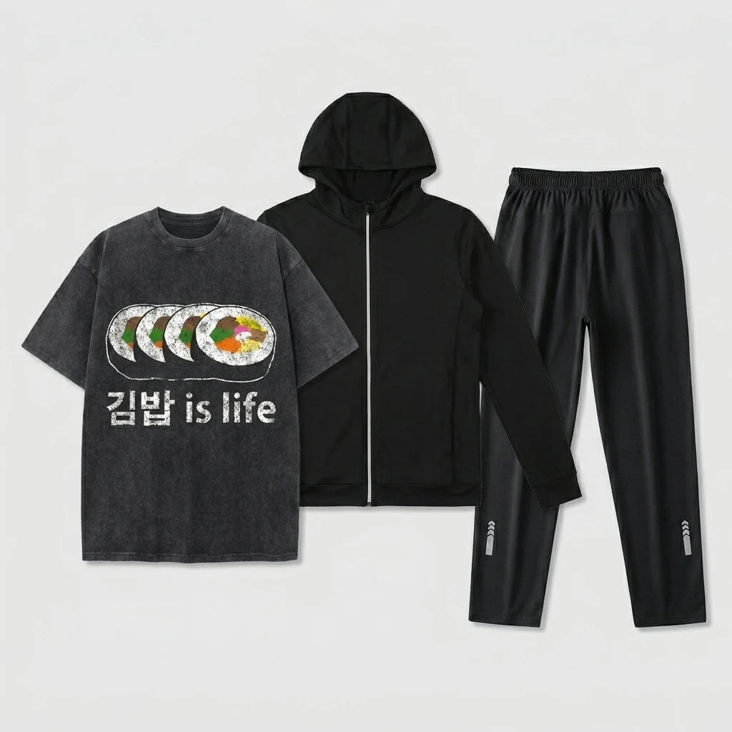 Fitness Full Set Tracksuit for Marathon Training Cycling Jogging, Men Running Suit Set Gym Sportswear Breathable Training Suit 3