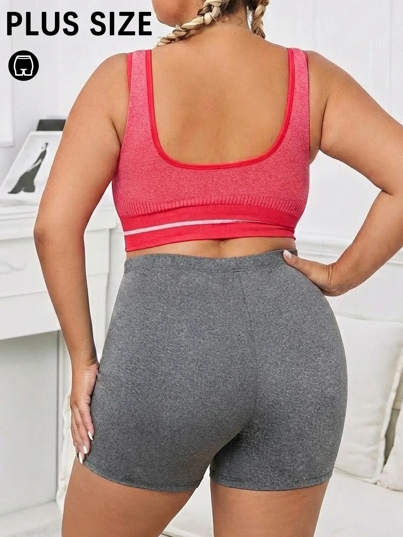 Plus Size Women's High Elastic Biker Shorts, Super Soft Proof Yoga Running Cycling Workout Gym Fitness Activewear Tights