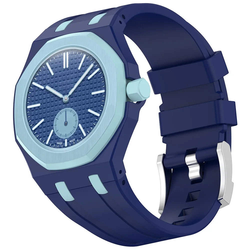 2 In 1 Silicone Strap+PC Case For Swatch X AP Royal Pop Pocket Watch Modification The Integrated Bracelet Changer to Wristband