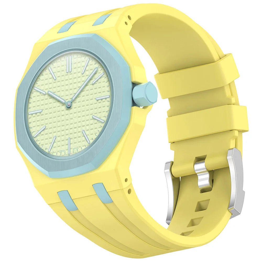 2 In 1 Silicone Strap+PC Case For Swatch X AP Royal Pop Pocket Watch Modification The Integrated Bracelet Changer to Wristband