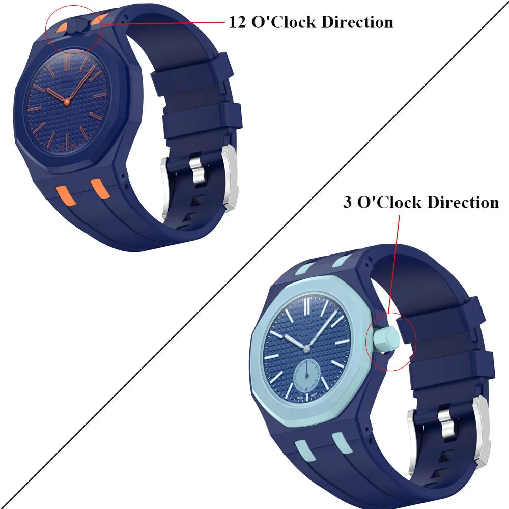 2 In 1 Silicone Strap+PC Case For Swatch X AP Royal Pop Pocket Watch Modification The Integrated Bracelet Changer to Wristband