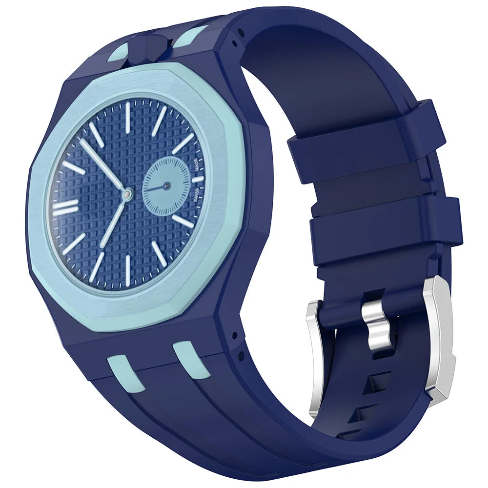 2 In 1 Silicone Strap+PC Case For Swatch X AP Royal Pop Pocket Watch Modification The Integrated Bracelet Changer to Wristband