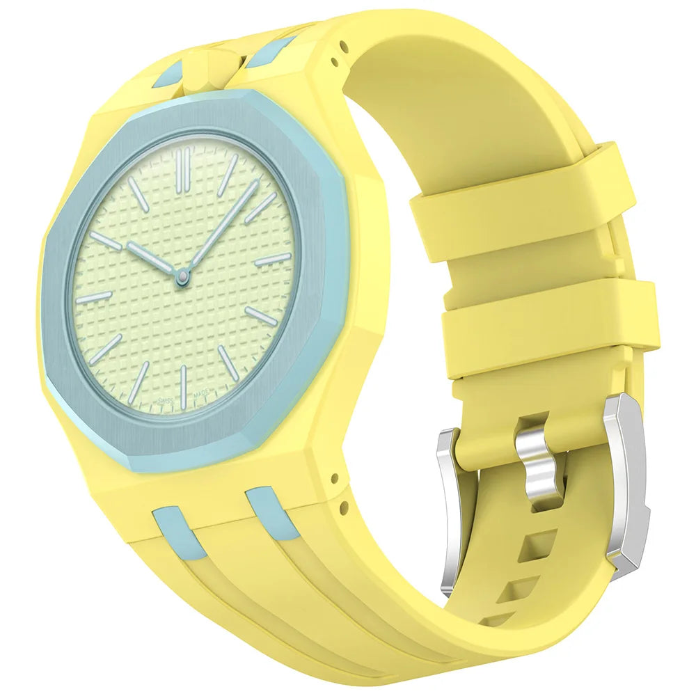 2 In 1 Silicone Strap+PC Case For Swatch X AP Royal Pop Pocket Watch Modification The Integrated Bracelet Changer to Wristband