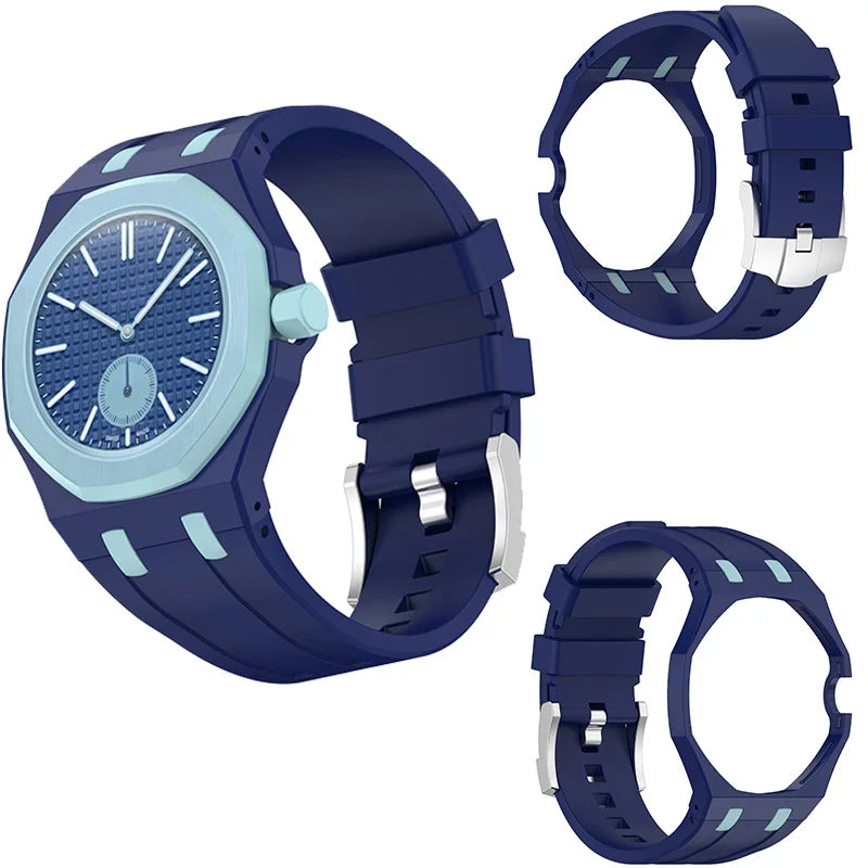 PC Cover＋Silicone Band For Swatch X AP Royal Pop Pocket Watch Modification Kit Changer to 2 In 1 Bracelet Wristwatch Accessories